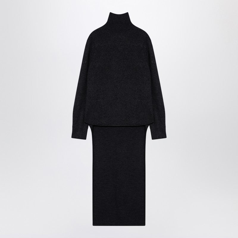 Dark Grey Turtleneck With Drawstring