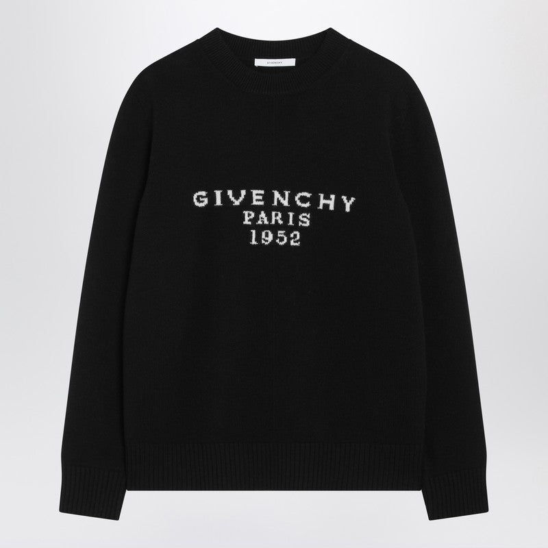 Black wool and cashmere sweater