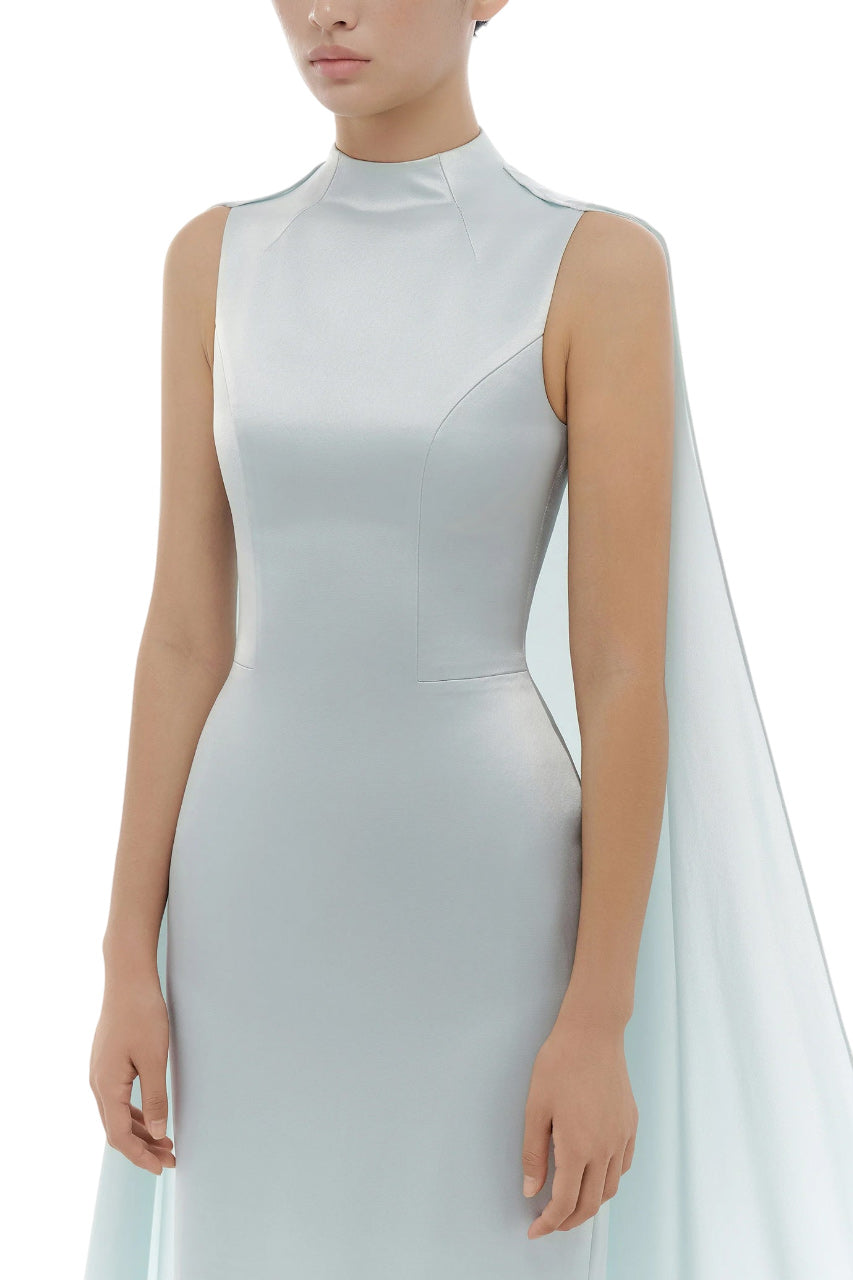 BABY BLUE CAPE DRESS