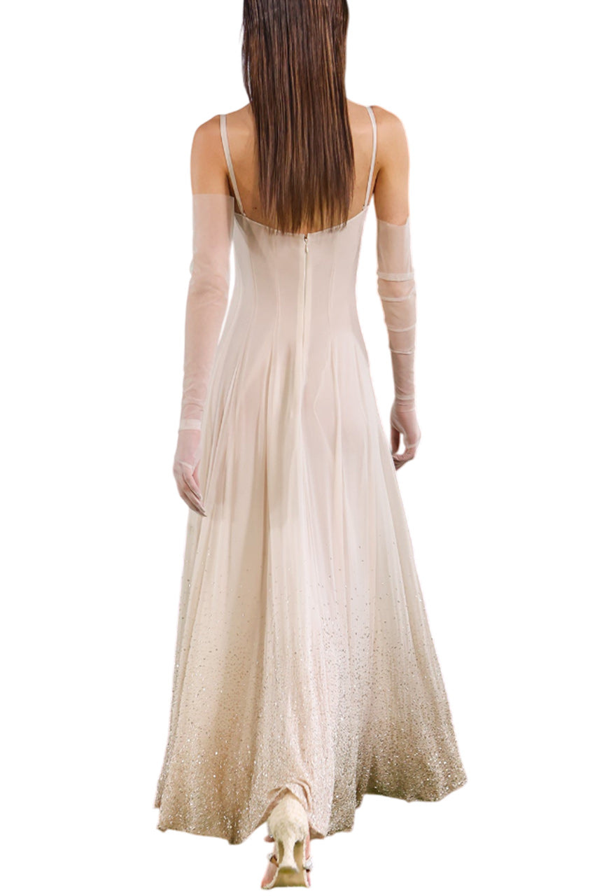 BEADED CRYSTALLIZED GEORGETTE DRESS