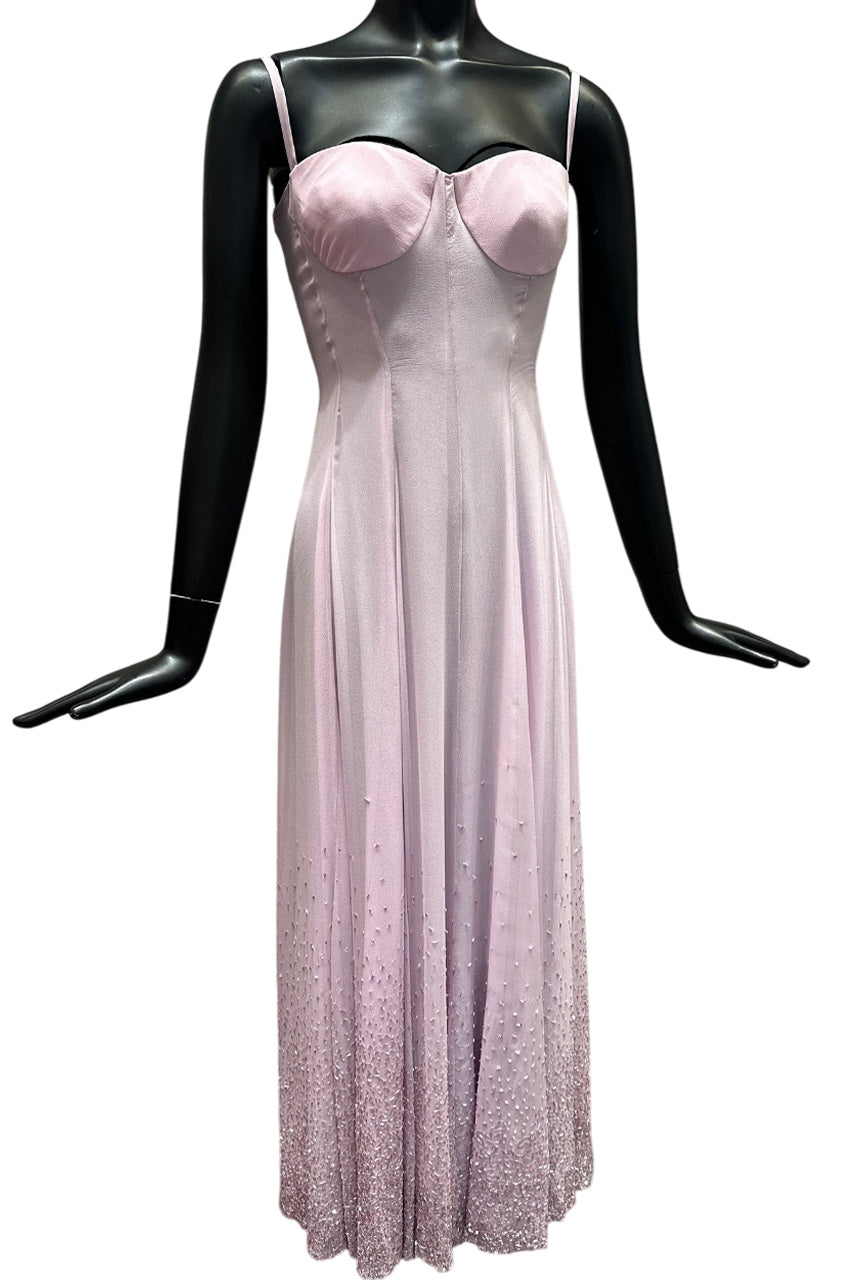 BEADED CRYSTALLIZED GEORGETTE DRESS