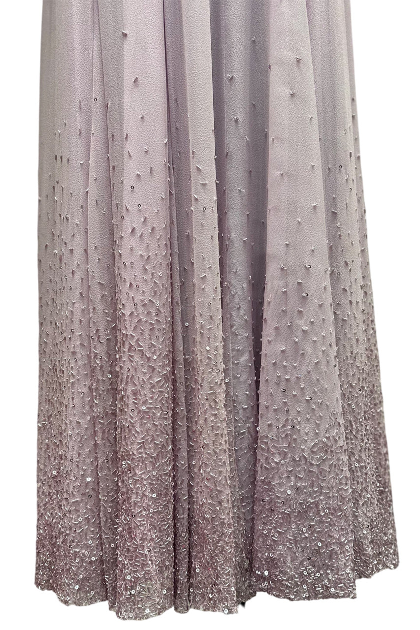 BEADED CRYSTALLIZED GEORGETTE DRESS