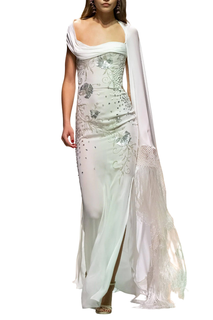 BEADED GEORGETTE DRESS