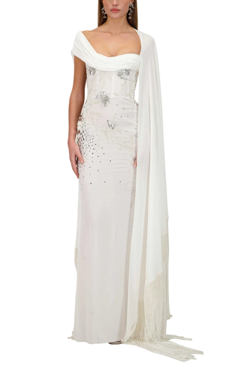 BEADED GEORGETTE DRESS