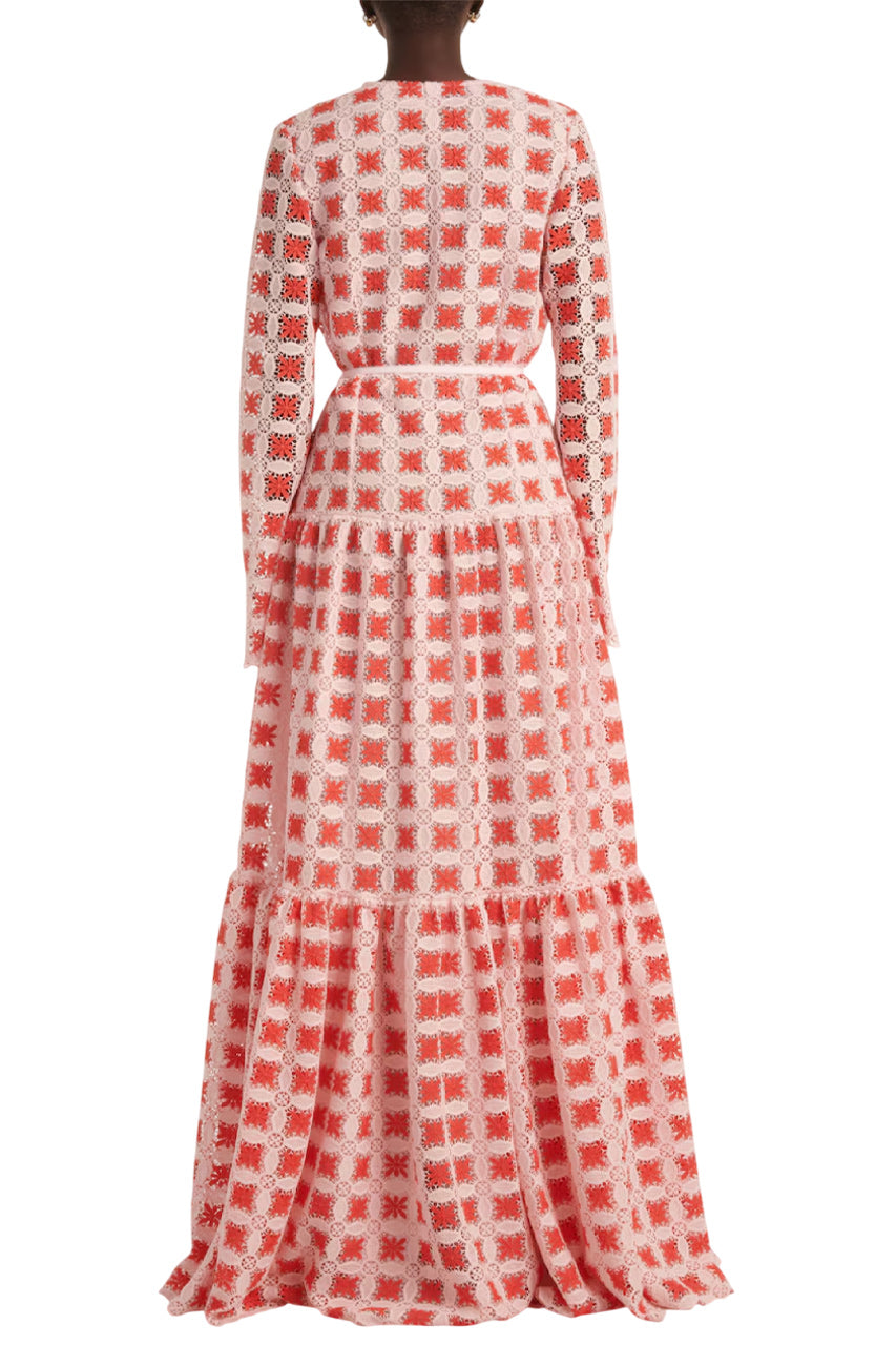 BELTED LACE MAXI DRESS