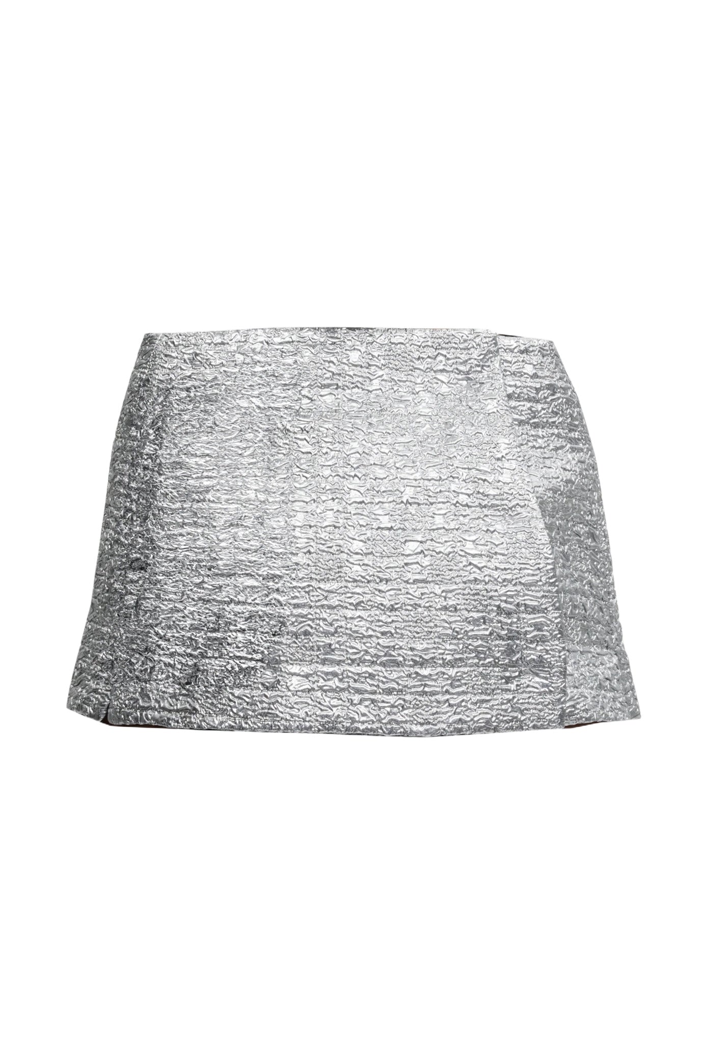 BIBIANA WRAP IN SILVER METALLIC SEERSUCKER