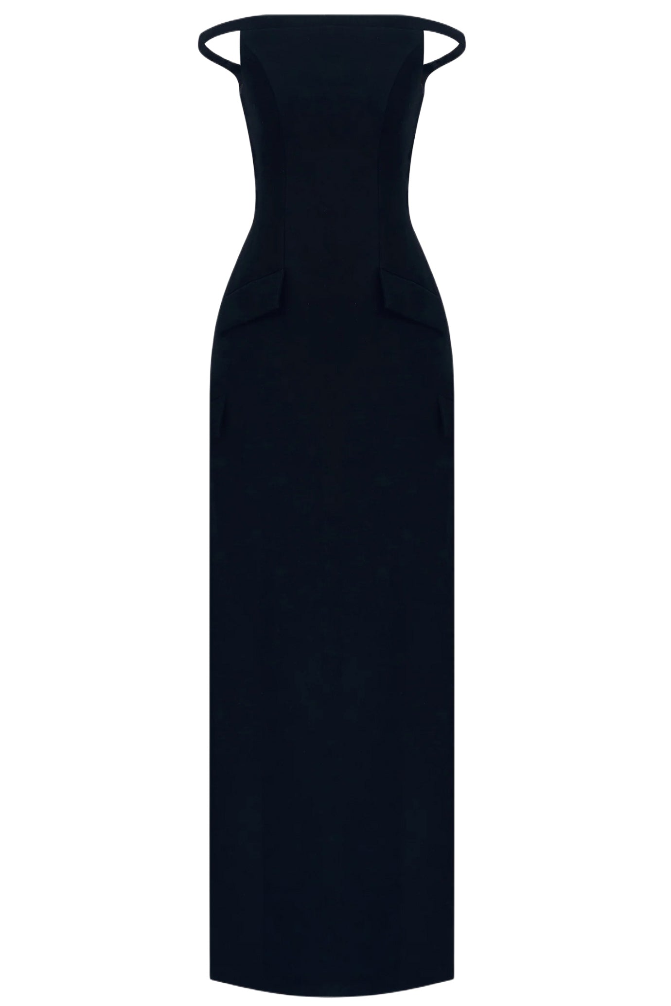 BLACK PEARL BEADED MAXI DRESS