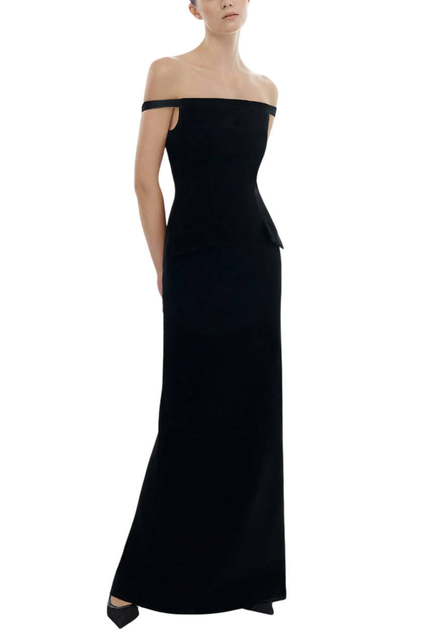 BLACK PEARL BEADED MAXI DRESS