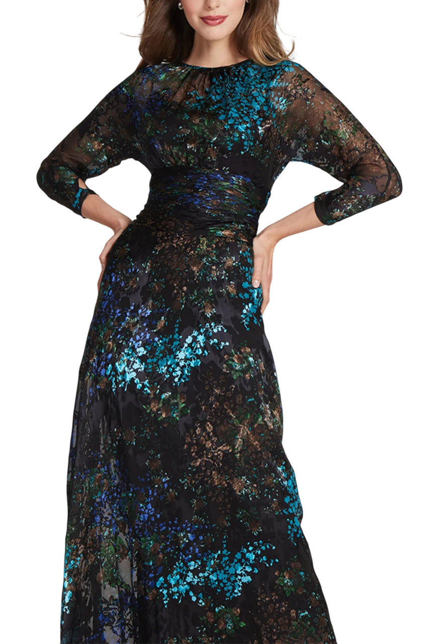 BURNOUT CHIFFON GOWN