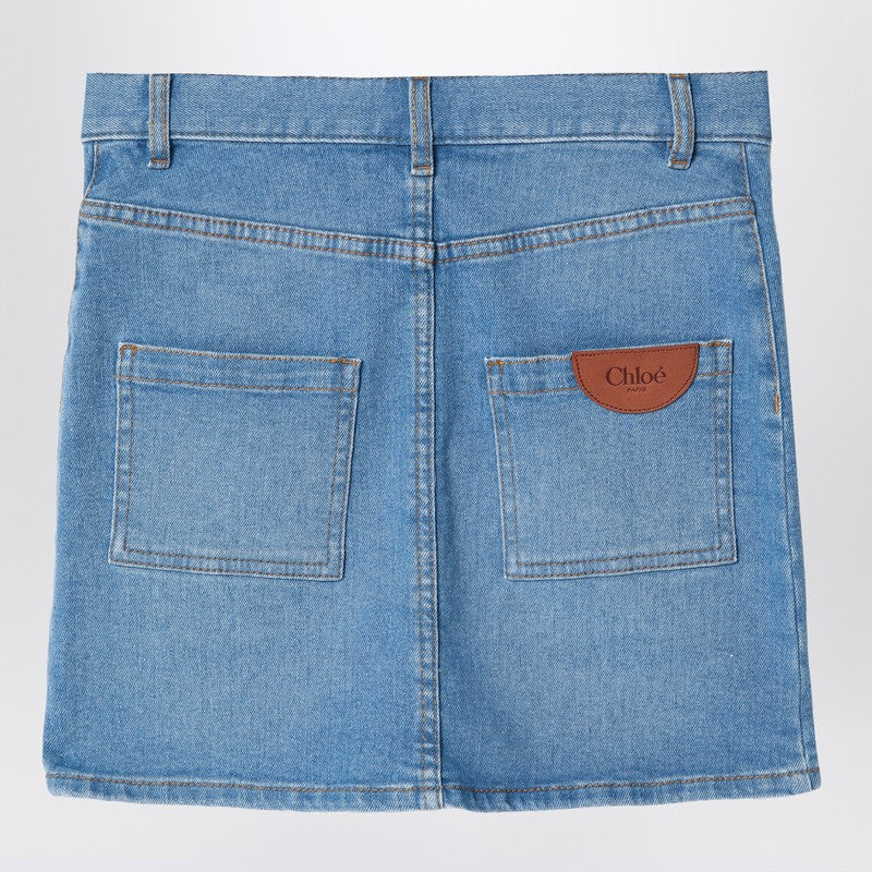 Blue Denim Mini Skirt