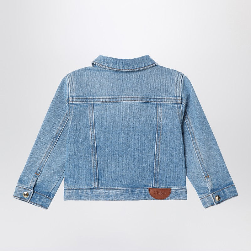 Blue Washed-effect Denim Jacket