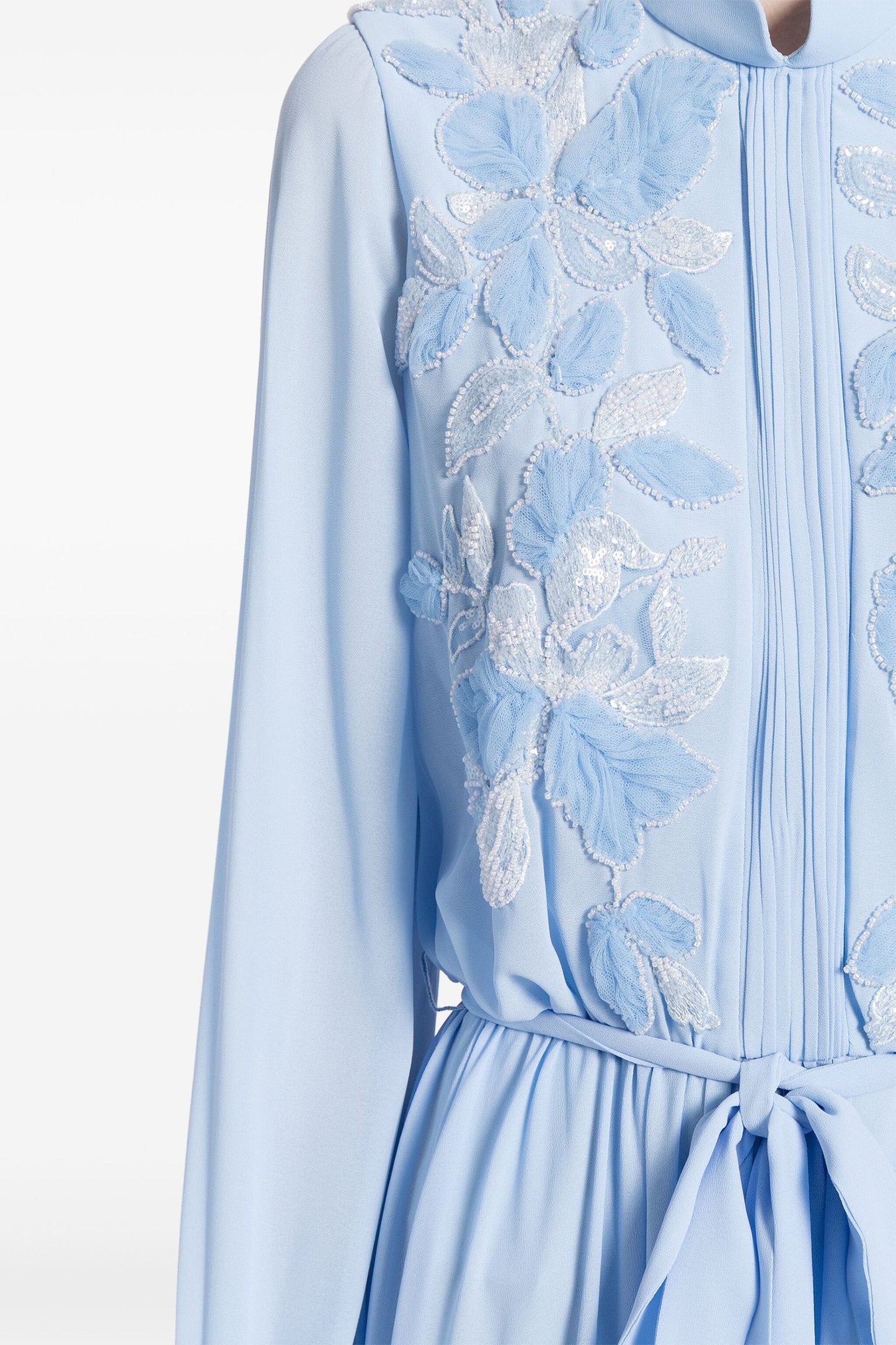 Crepe Georgette Embroidered Flowers Kaftan