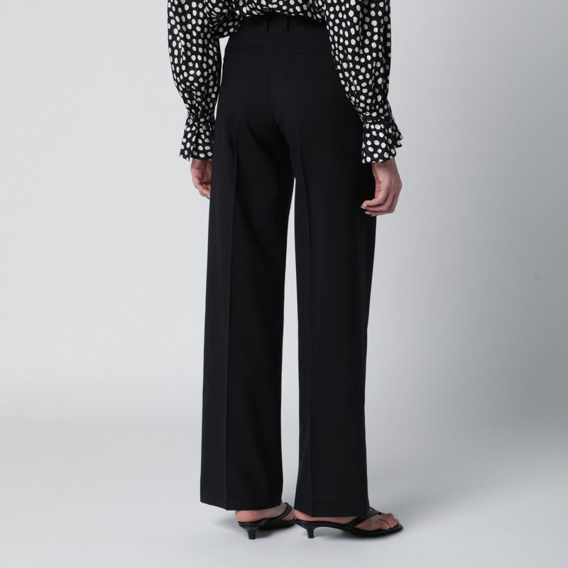 Black wool trousers