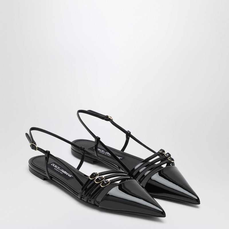 Black Patent Low Slingback