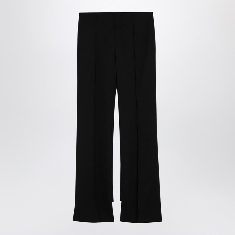 Black Asymmetrical Wool Trousers
