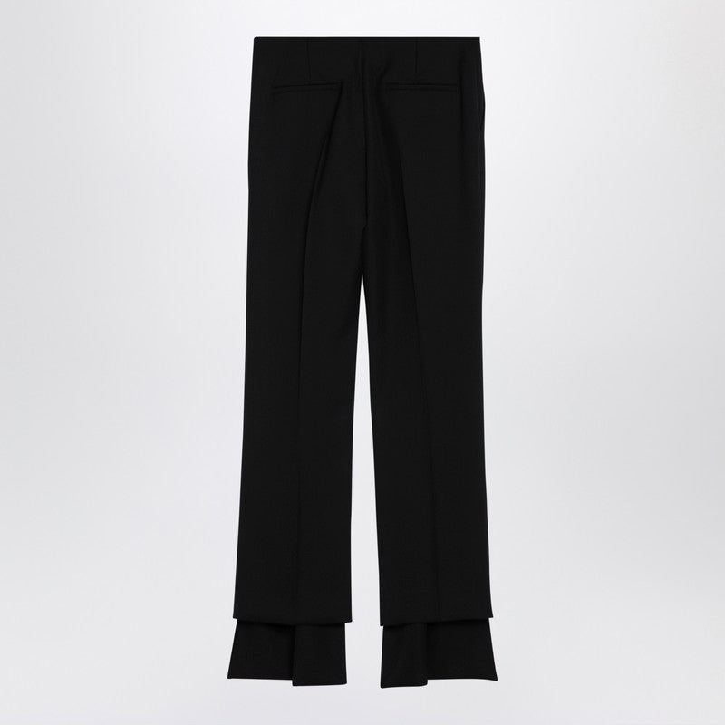 Black Asymmetrical Wool Trousers