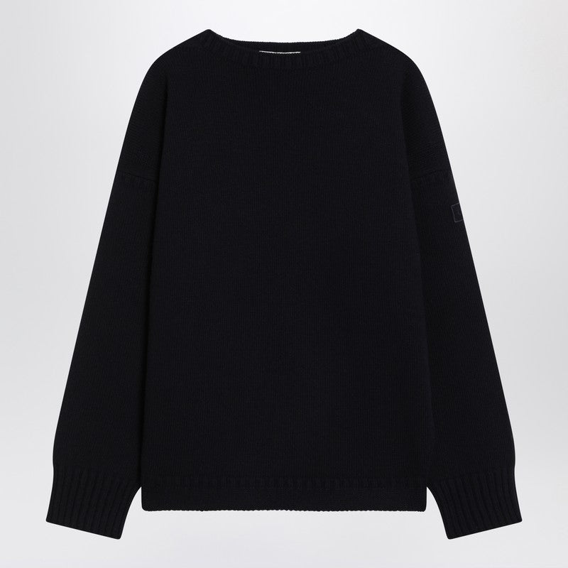 Navy blue sweater in wool and cashmere