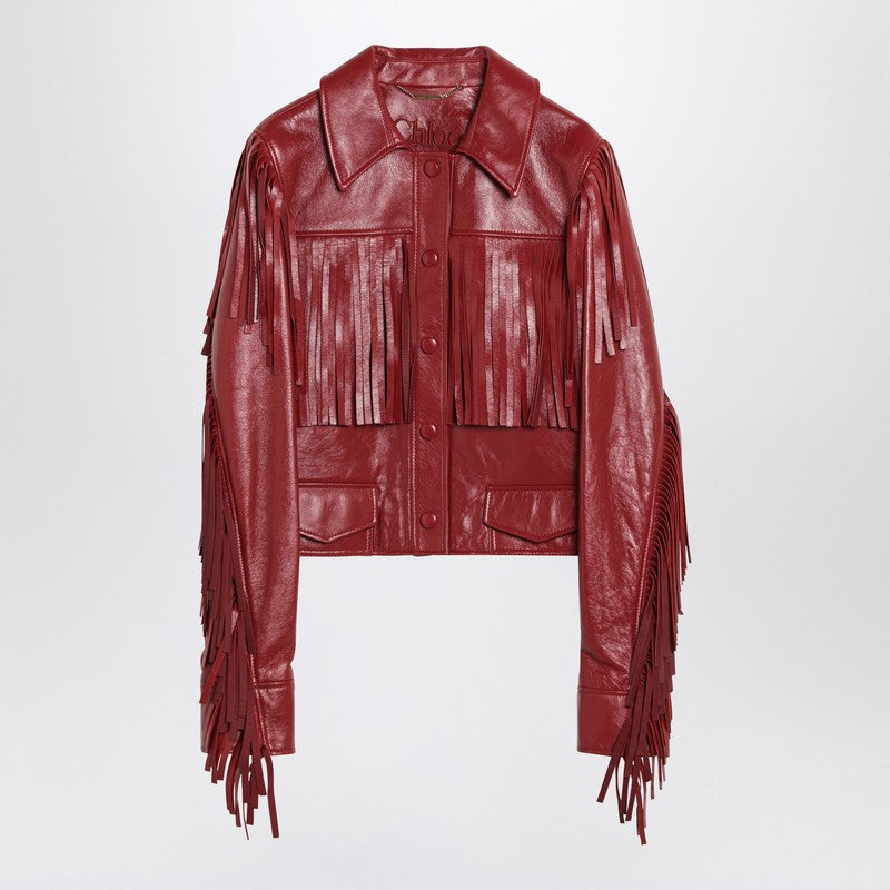 Fringed Red Leather Jacket
