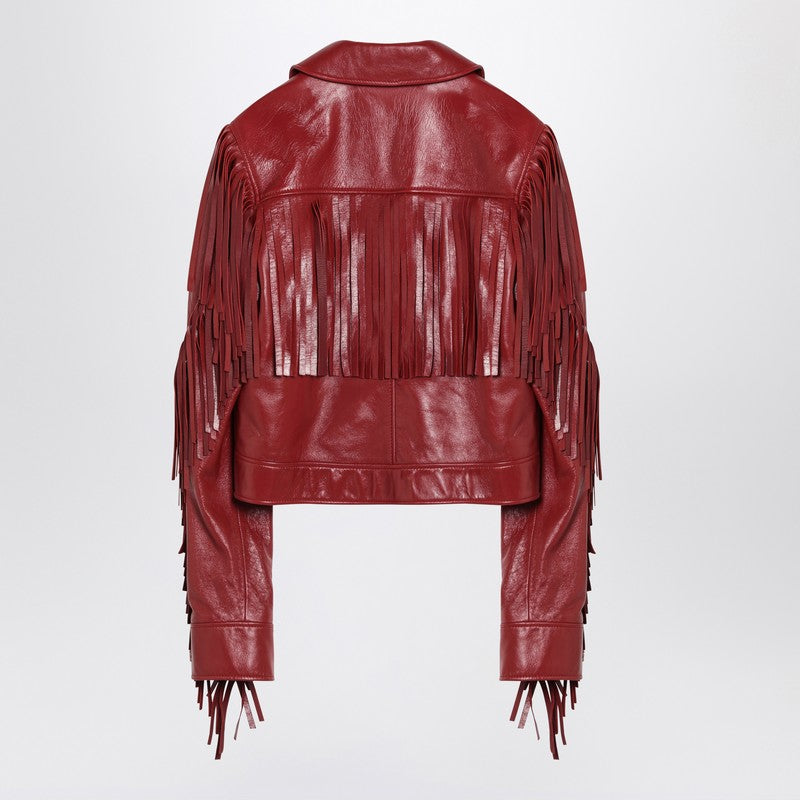 Fringed Red Leather Jacket