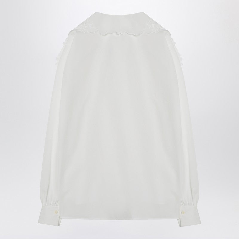 White Shirt With Embroidered Bow Tie