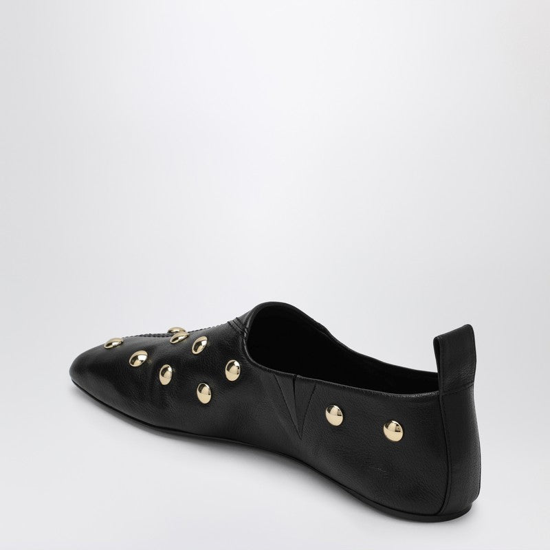 Black Rita ballerinas in studded leather