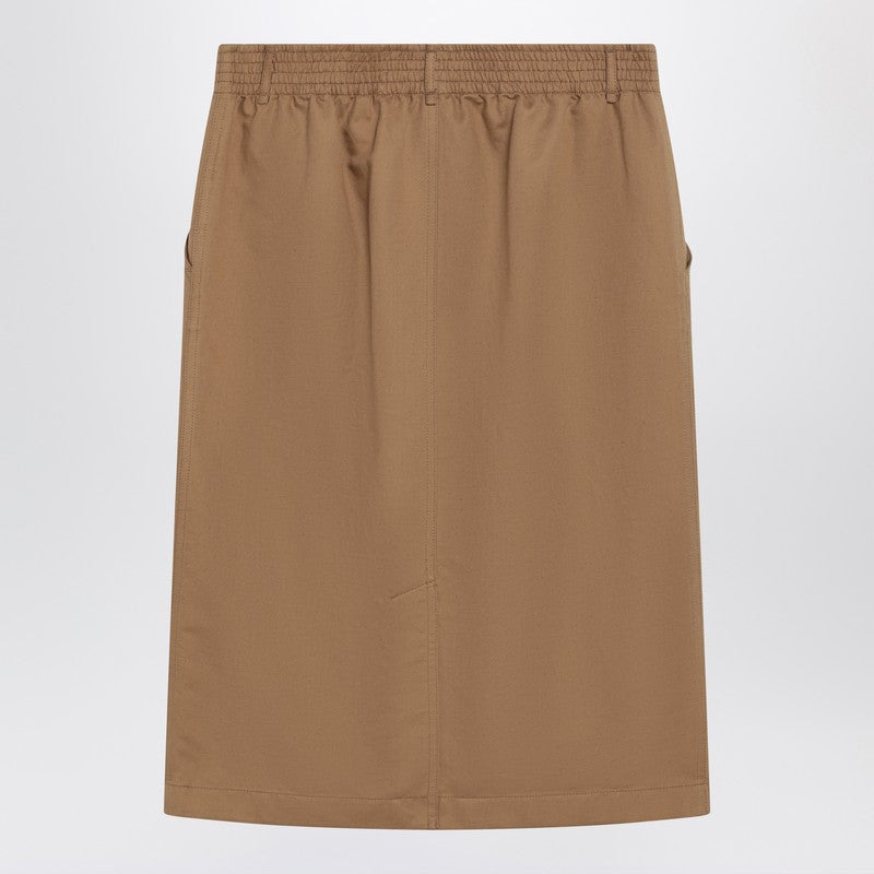 Beige midi pencil skirt