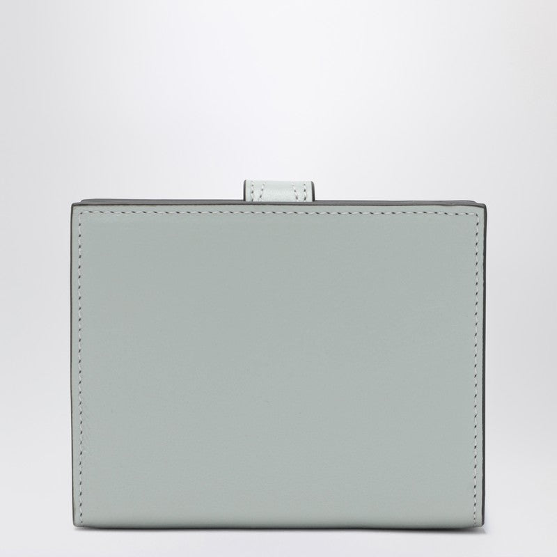 Paddington square wallet in aqua blue leather