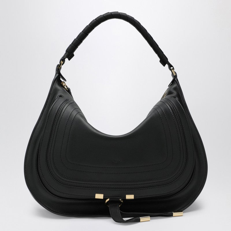 Black leather Marcie shoulder bag