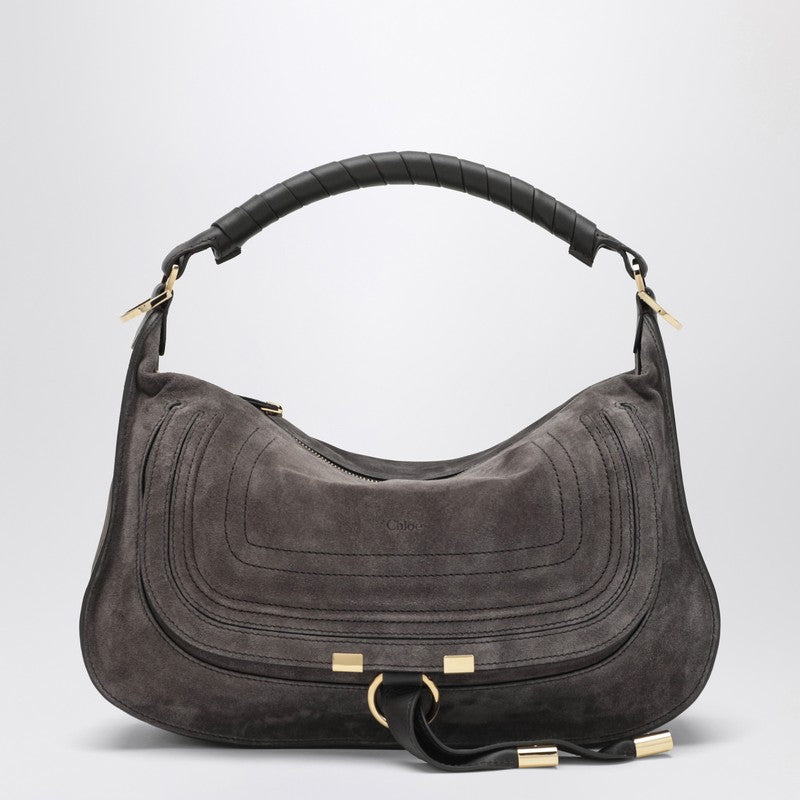 Small brown suede Marcie bag