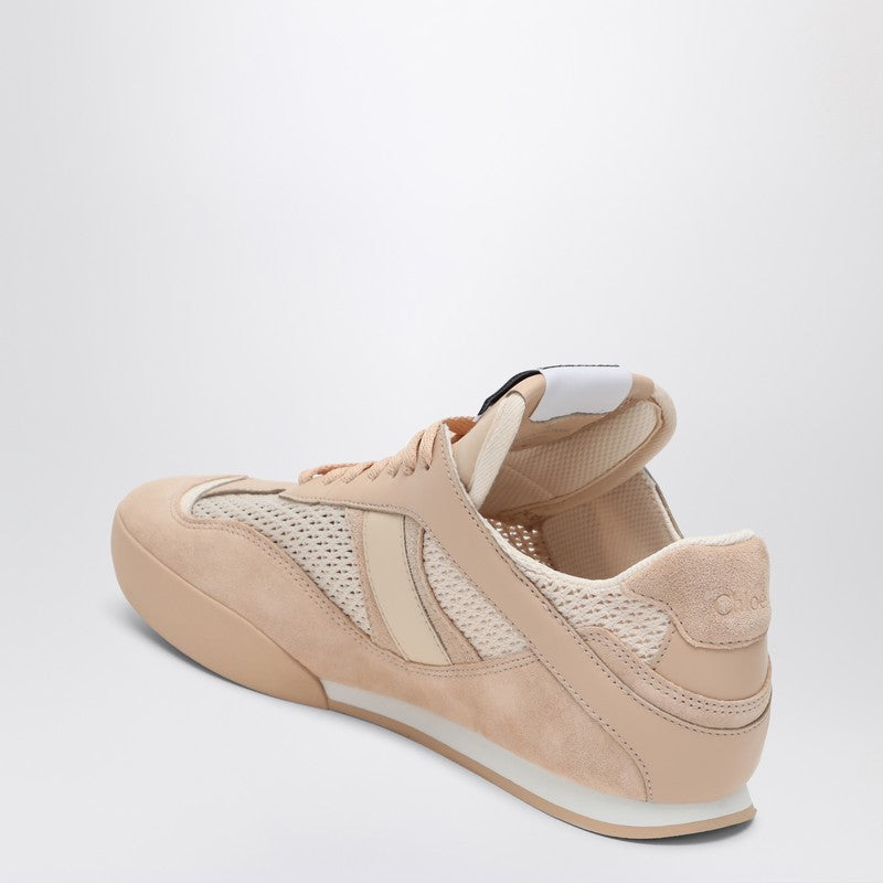 Chloé Kick Peachy Pink Sneaker In Mesh And Leather