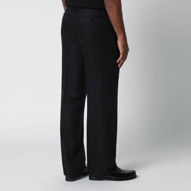 Black linen trousers