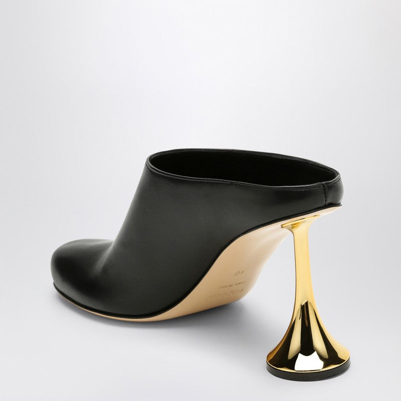 Orchestra Closed Mule Heel In Black Leather