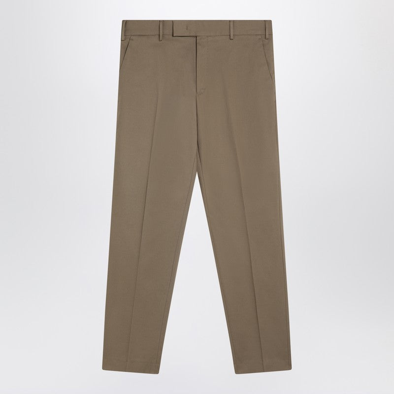 Dark Beige Cotton Trousers