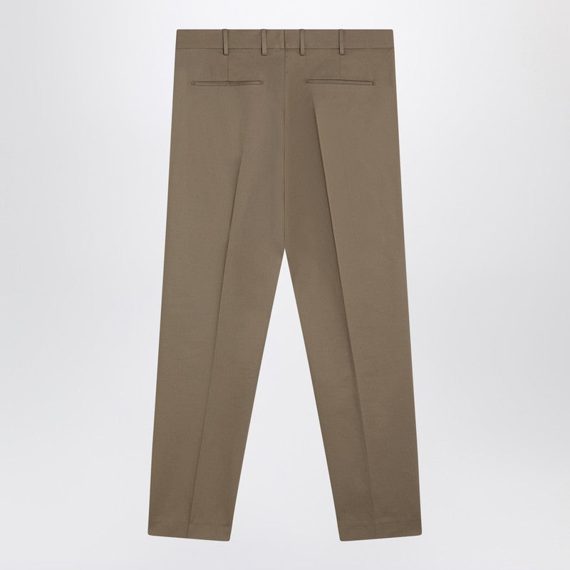 Dark Beige Cotton Trousers
