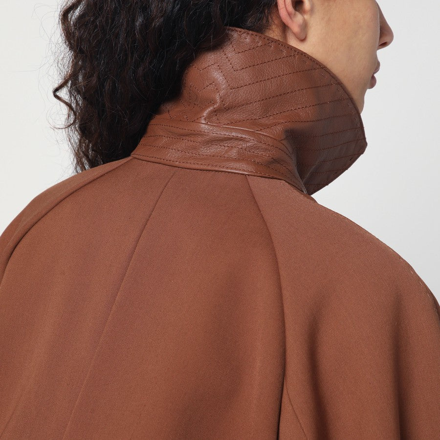 Brown Rainproof Gabardine Trench Coat