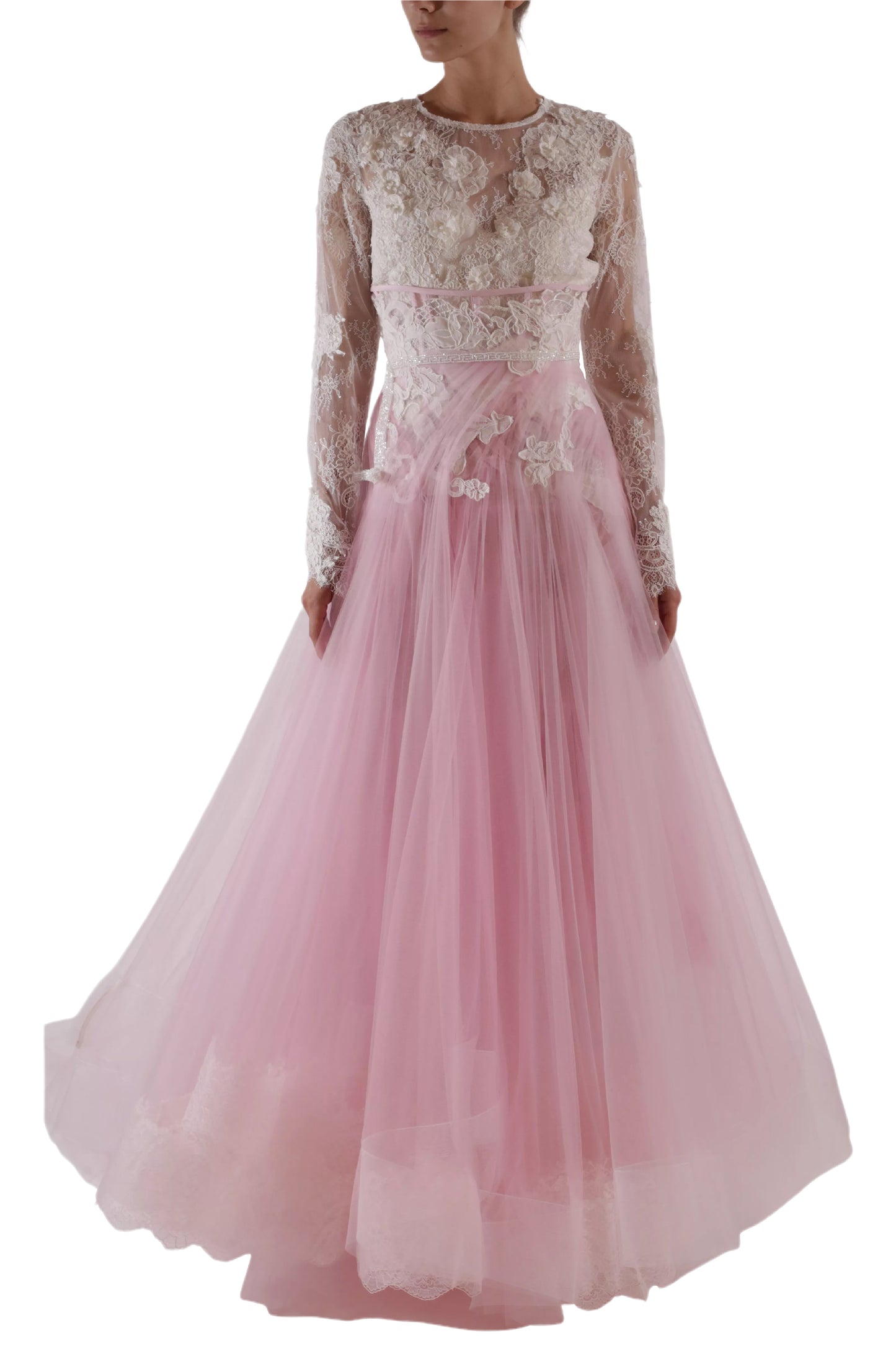 CANARIO LACE BLOUSE & BELTED SKIRT