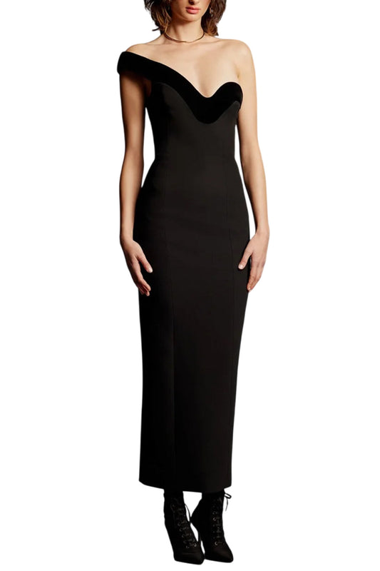CAROL ONE SHOULDER MIDI DRESS
