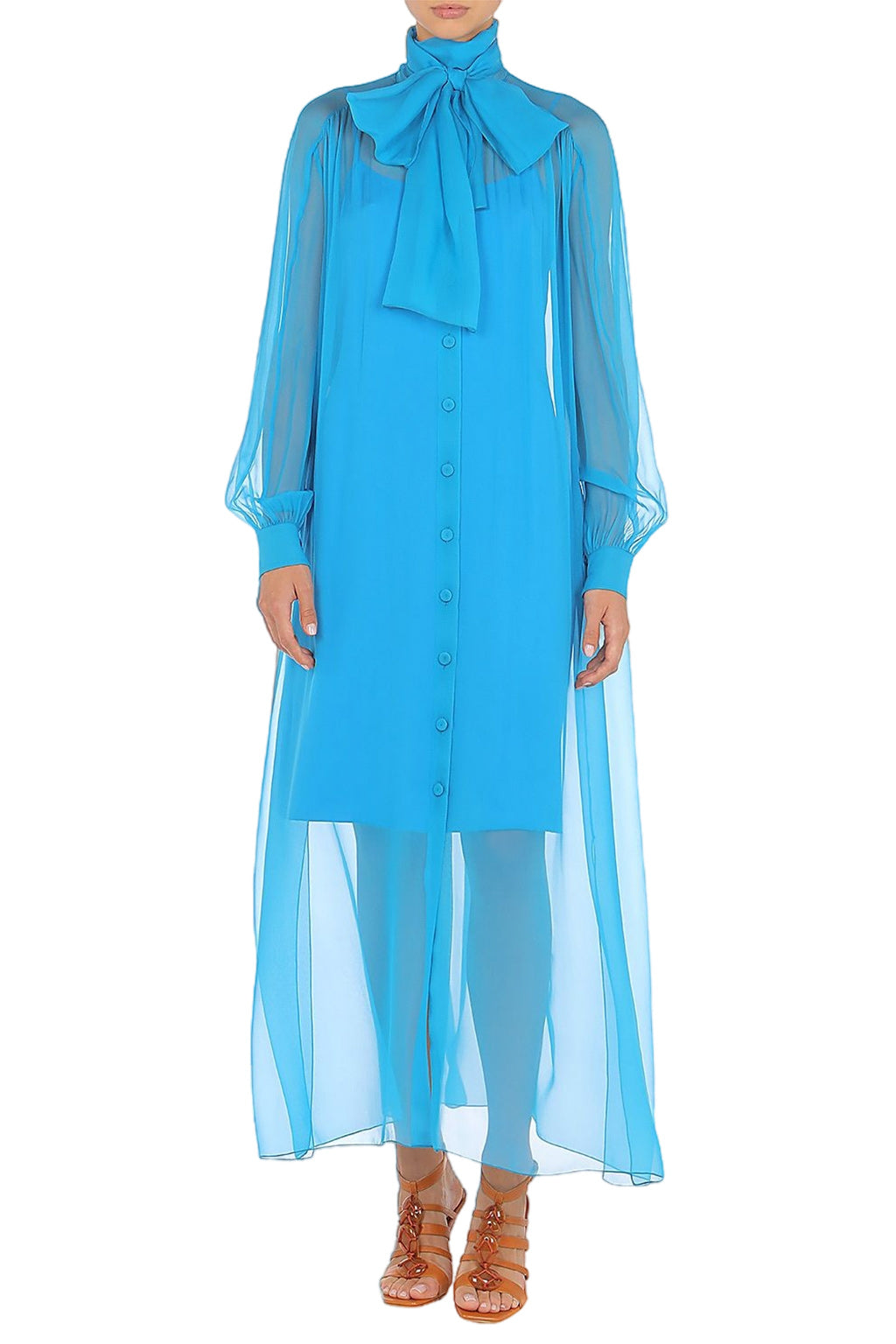 CHIFFON SHIRT DRESS