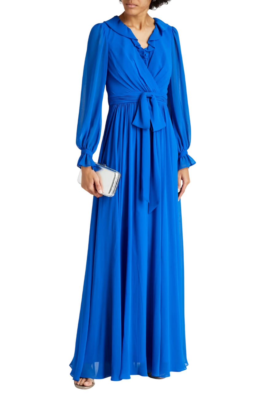 CHIFFON WRAP MAXI DRESS