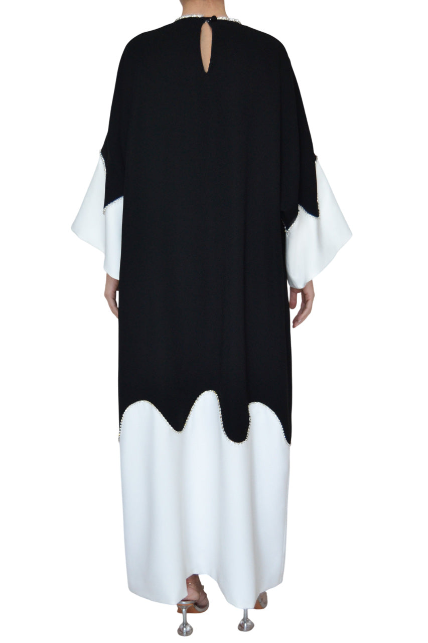 CREPE CAFTAN WITH SWAROWSKI BOW