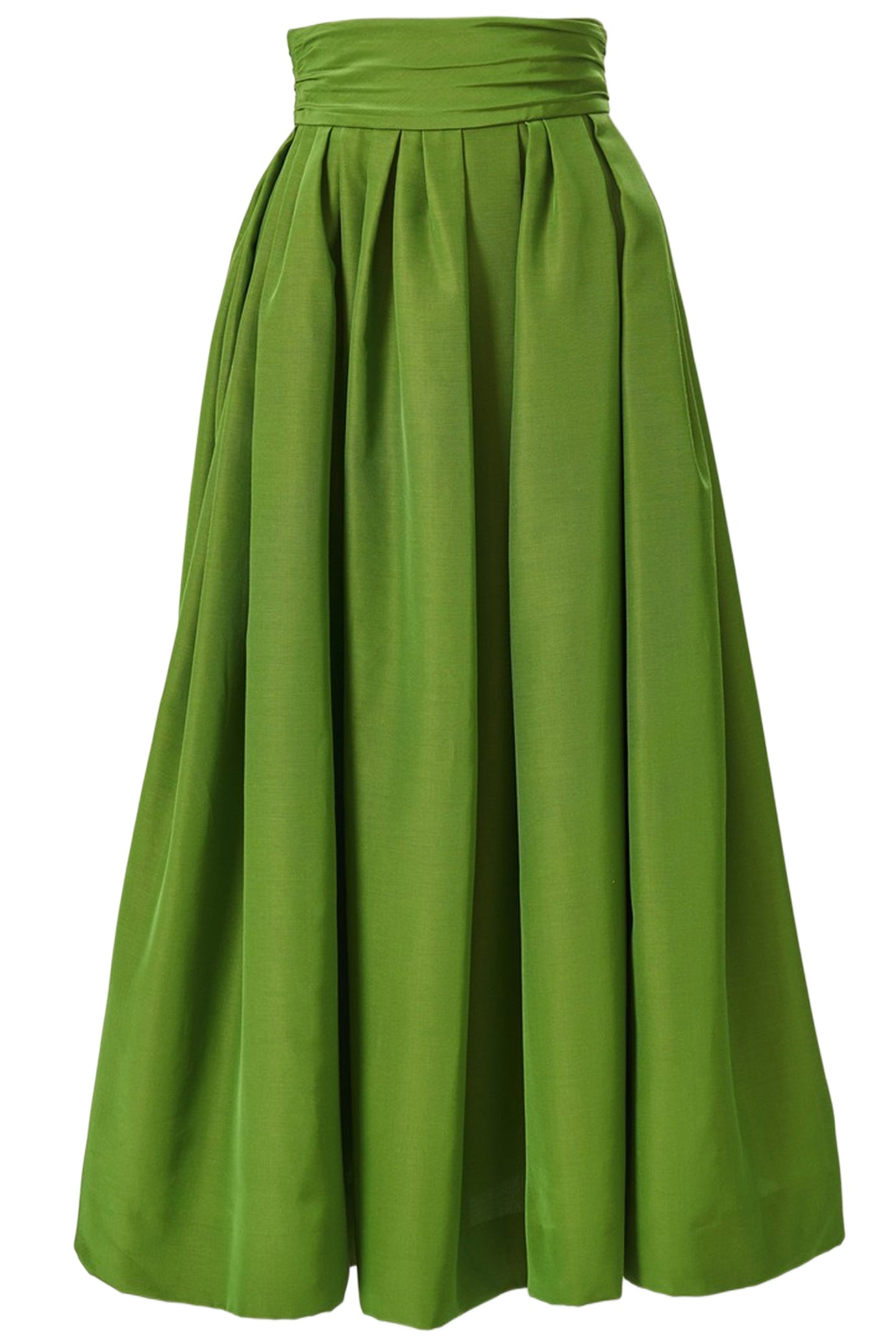 CUMMBERBUND-WAIST MIDI SKIRT