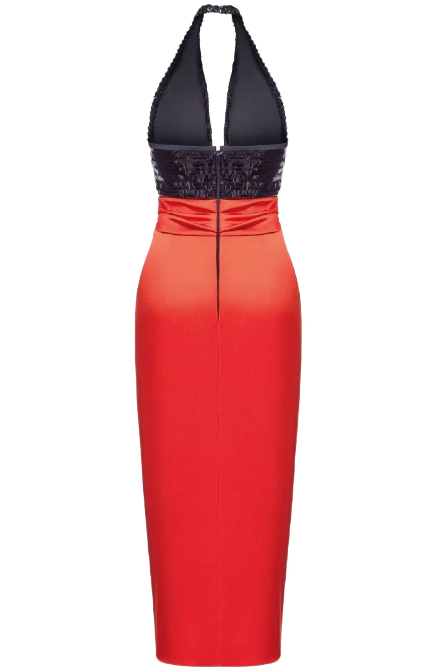 CUTOUT SEQUIN & SATIN MIDI