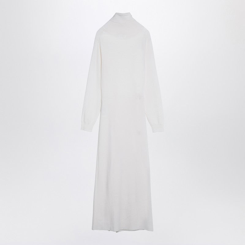 Cream-Coloured Turtleneck Dress In Wool Blend