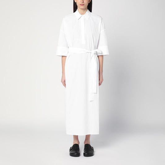 White Chemise Dress In Cotton