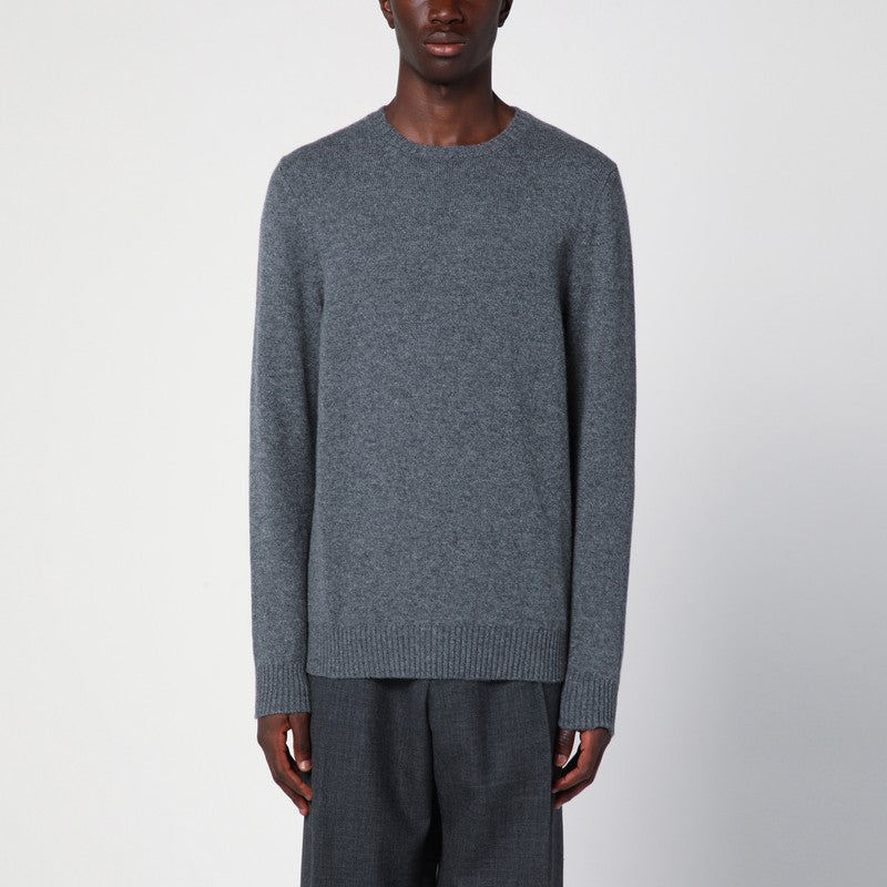 Grey Crew-neck Sweater In Cashmere