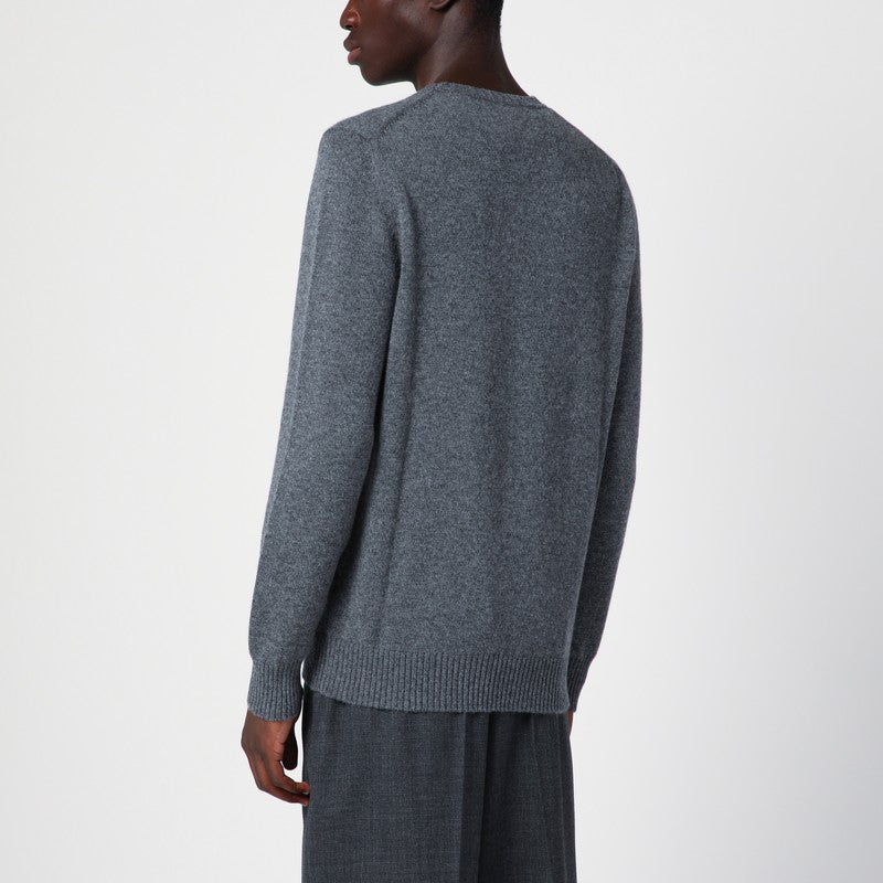 Grey Crew-neck Sweater In Cashmere