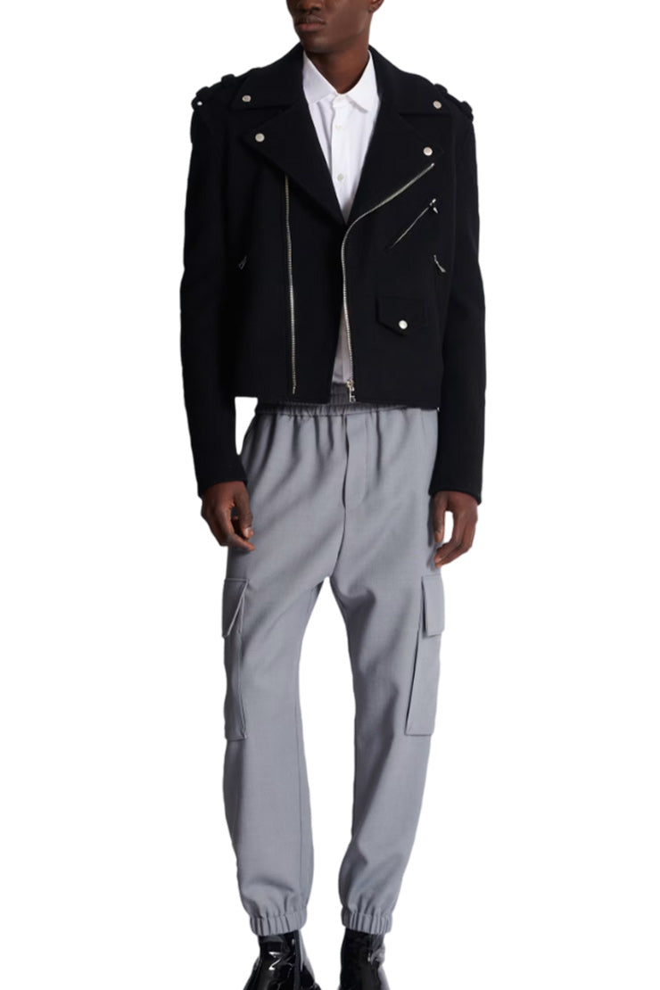 Double Crepe Wool Cargo Trousers