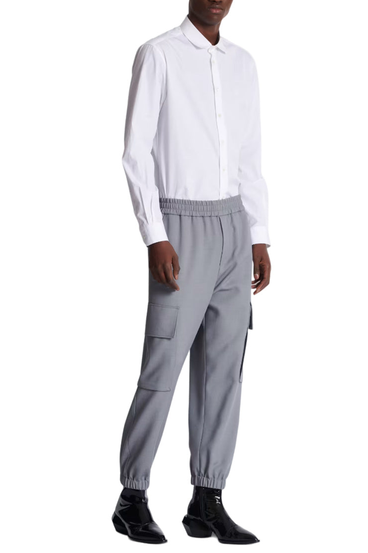 Double Crepe Wool Cargo Trousers