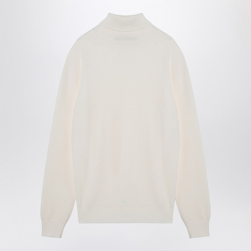 White Virgin Wool Turtleneck