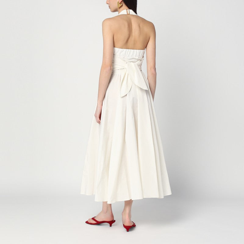 Ivory Dress With A Bow On The Back